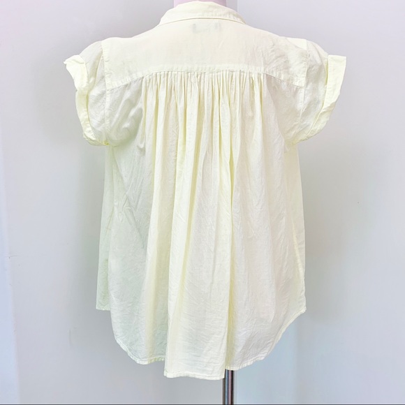 Light yellow/white stripe cotton blouse - Picture 2 of 6